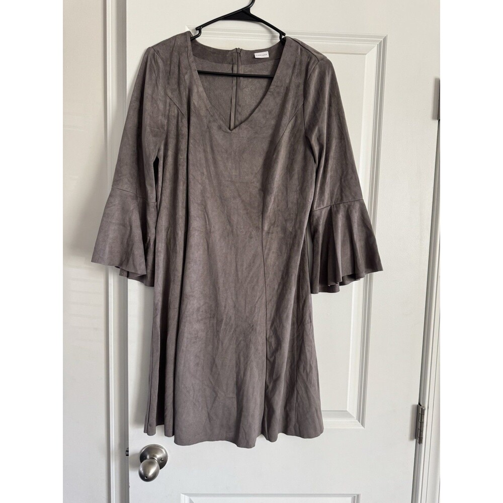 Lascana Flared Sleeve Suede Dress Size Medium